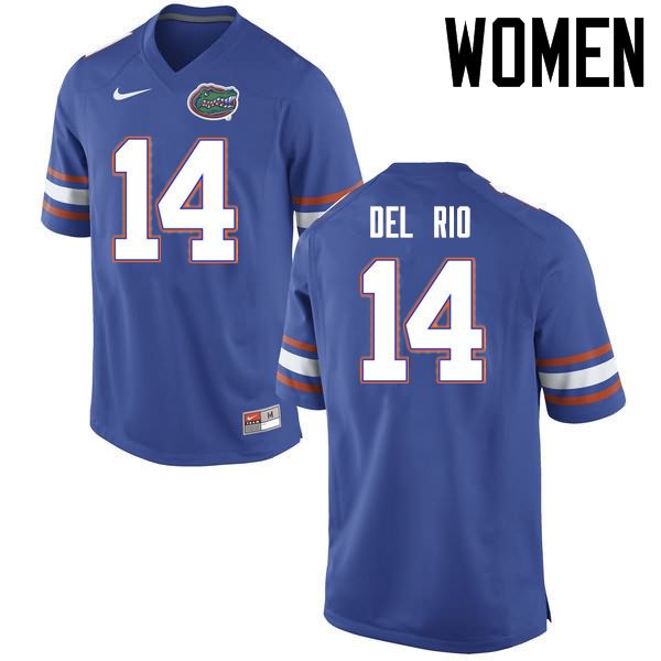 NCAA Florida Gators Luke Del Rio Women's #14 Nike Blue Stitched Authentic College Football Jersey RWC6864WE